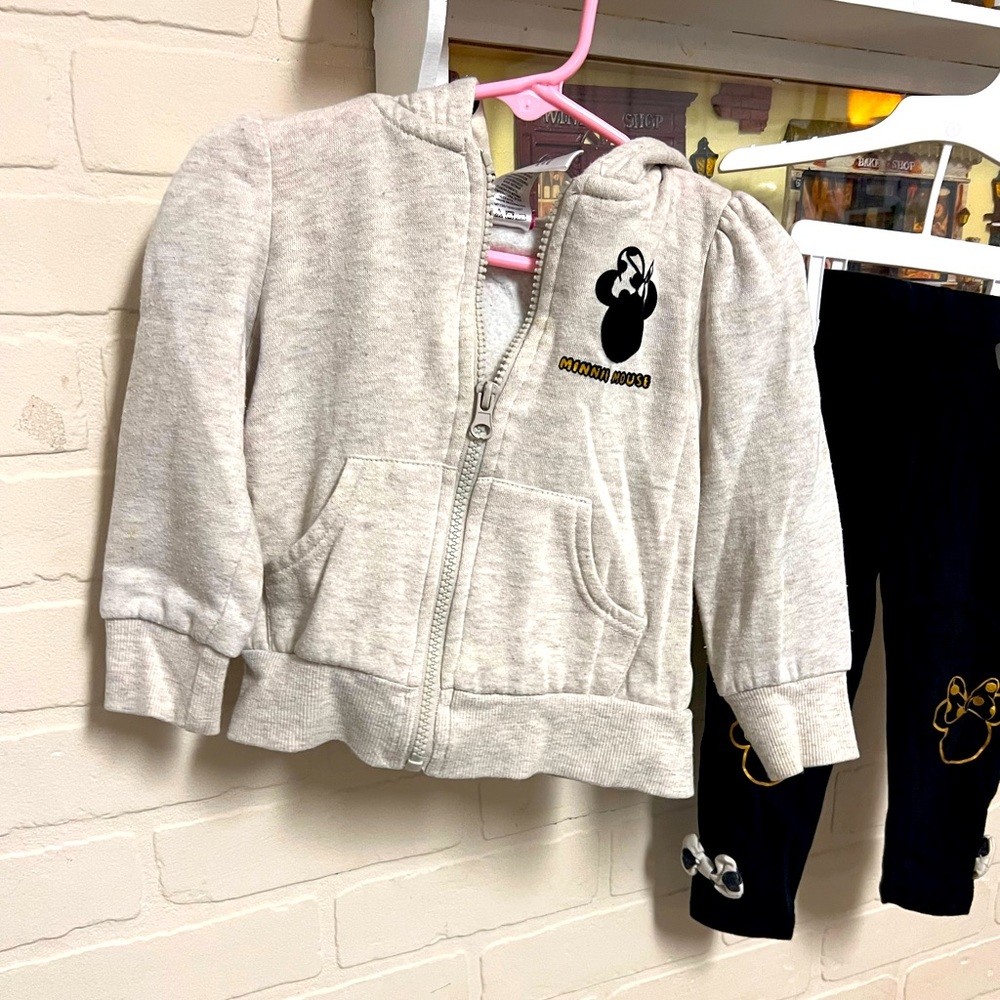 Minnie Mouse zip up hoodie and matching leggings
